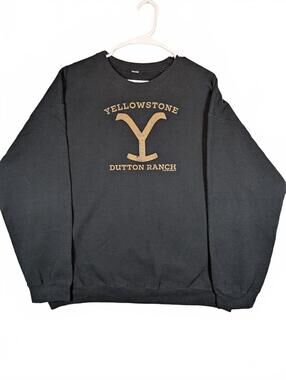 Yellowstone Dutton Ranch Graphic Logo Crewneck Sweatshirt TV Mens XL Black
